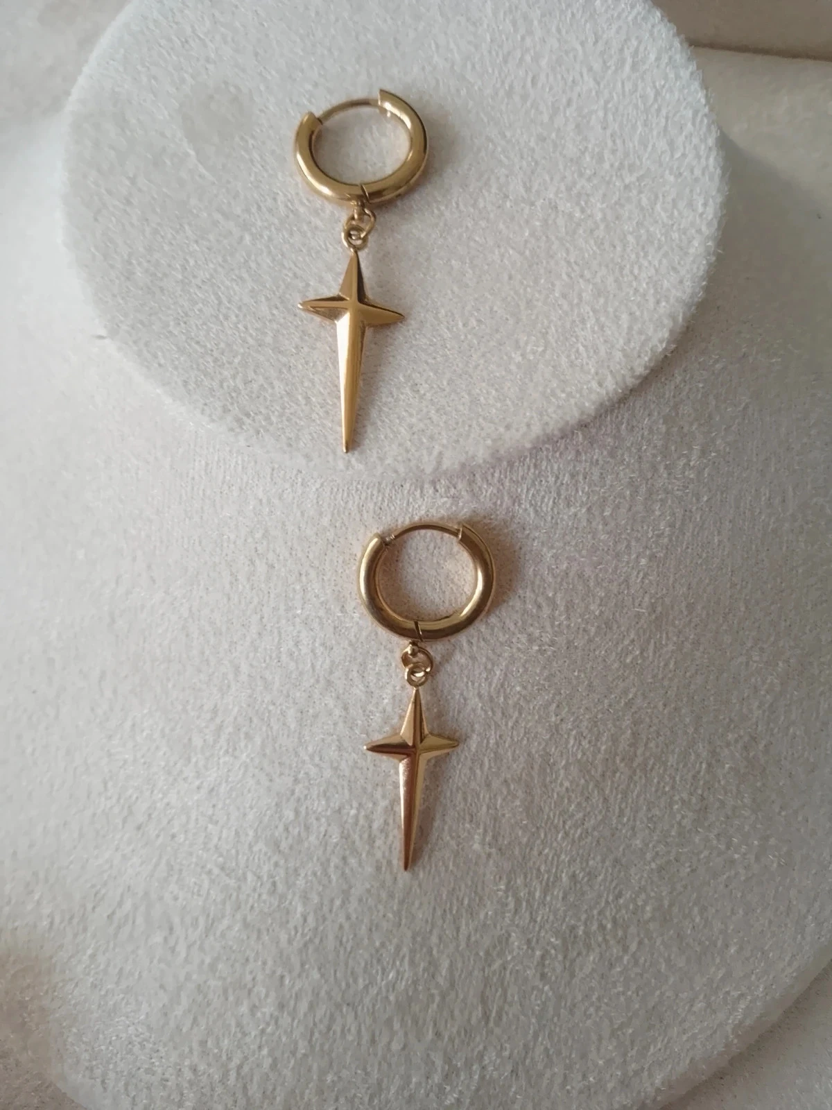Pendientes criollos bohemios con cruces doradas de acero inoxidable – photo 2